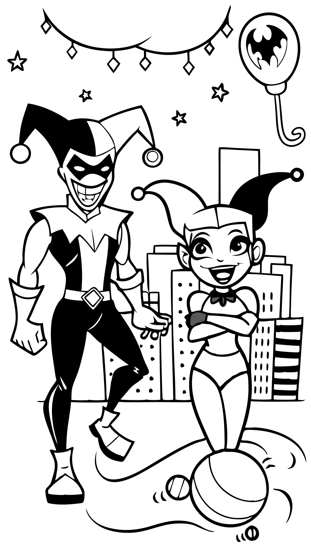 harley quinn and the joker coloring pages